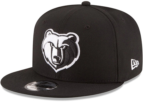 New Era NBA 9FIFTY Black White Adjustable Snapback Hat Cap One Size Fits All (Memphis Grizzlies)